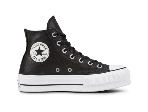 Zapatilla Converse Chuck Taylor Plataforma Cuero Hi Mujer Negro