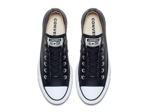 Zapatilla Converse Chuck Taylor Plataforma Cuero Low Mujer Negro