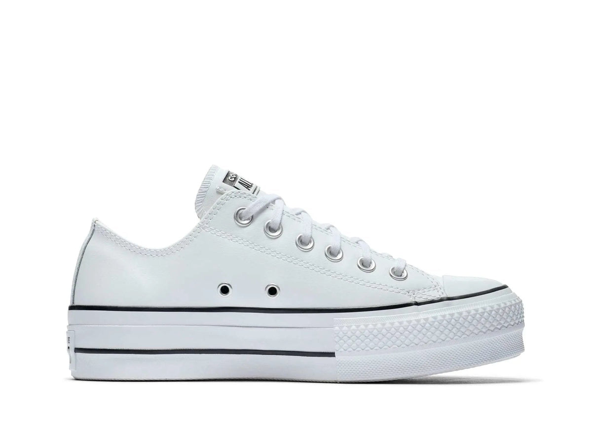 Zapatilla Converse Chuck Taylor Plataforma Cuero Mujer Blanco
